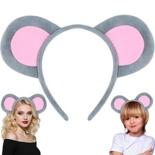 Halloween-headband Mouse-Ears-Headband Mouse Ears Plush Headband Rat Ears Hea...