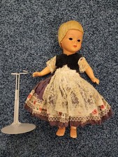 Vintage German Jointed Celluloid Doll With Stand