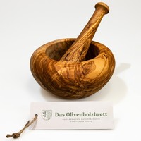 MöRser Und StößEl Aus Olivenholz, Mit Abgerundetem Rand