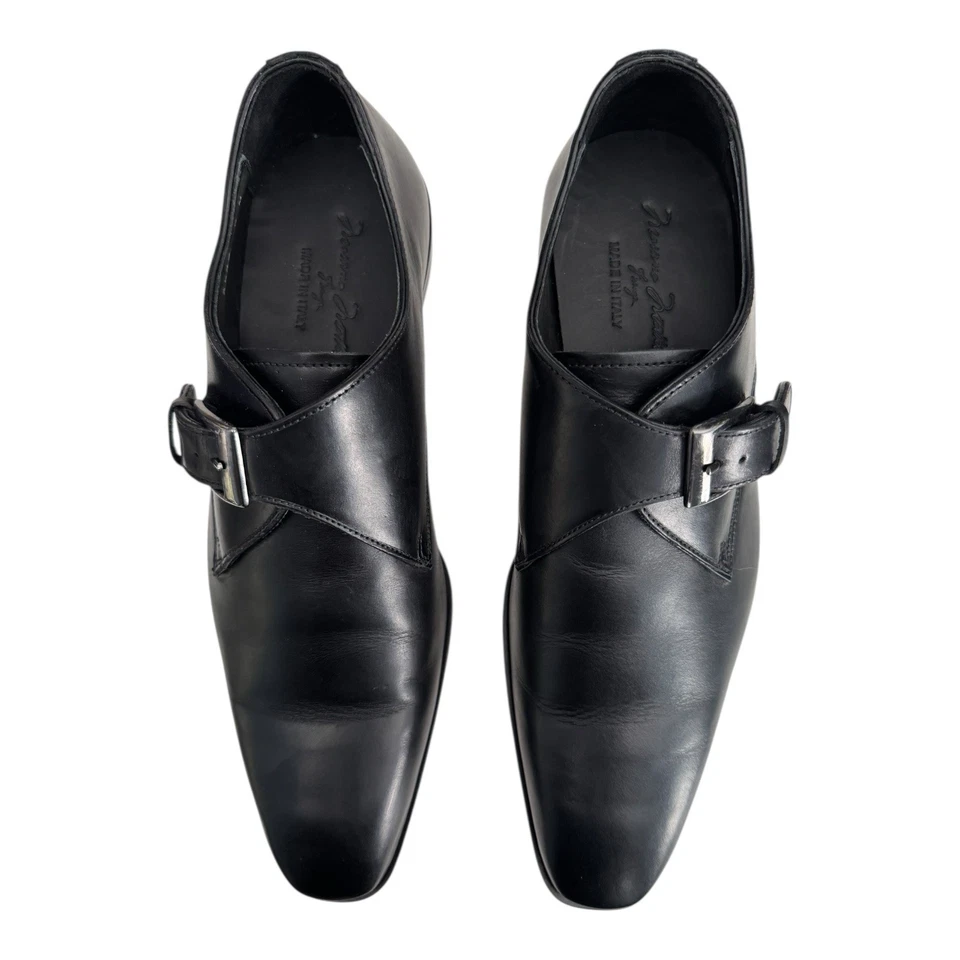 Massimo Matteo Tuscany Single Monk Black Men’s 9M All Leather Dress Shoes - Image 4 of 4