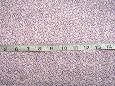 1 yd 100 Cotton Fabric Purple White Flowers All Over