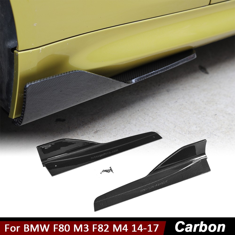 For BMW F80 M3 F82 F83 M4 2014-19 Real Carbon Side Skirts Lip Splitters Winglets
