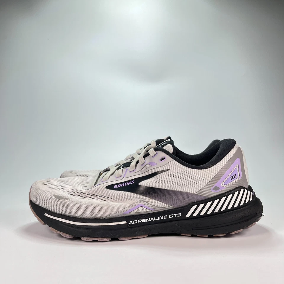 Brooks Adrenaline GTS 23 White Purple Running Shoes 1203811D039 Women's Size 9.5 - Image 4 of 4