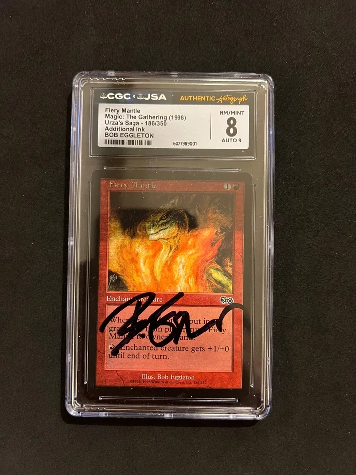 Fiery Mantle Misprint Add. Ink Bleed Ink (Urzas Saga) Magic MTG Cards CGC  Signa - Image 2 of 4