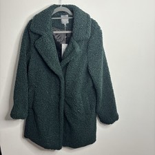 Principles Bottle Green Teddy Borg Coat Size 18 New With Tags