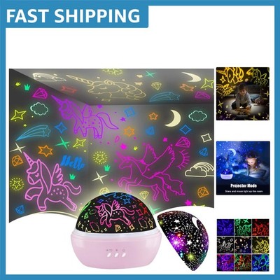 Quiet LED Unicorn Star Projector Night Light for Girls 3-10 - Soothing Ambiance