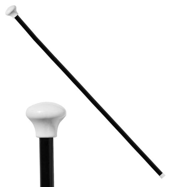 Black Novelty Cane with White Tip Fancy Dress Costume Prop 81cm Sounding Stick