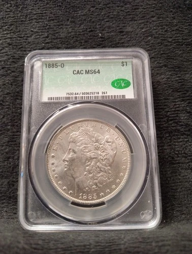 1885-O $1 Morgan Silver Dollar CAC MS 64 Beautiful Coin