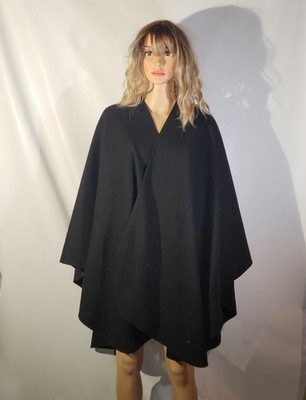Vintage 50s 60s Opera Cape Evening Wear Women's Wool Cape Black One Size 68''x50''