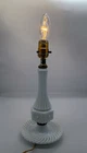 Vintage Milk Glass Boudoir Lamp Ribbed Starburst Pattern 13" Works NO SHADE