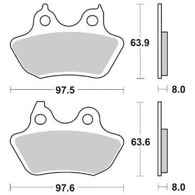 Harley Fxdwgi Dyna Wide Glide F I 1450 Plaquette de Frein Arrière SBS 846 Ls - Photo 1/4
