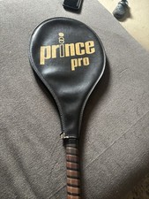 Vintage Prince Pro Tennis Racket 4 3/8 Zipper Cover, Excellent