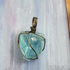 Pendant Necklace Colorful Beach Sea Glass Wire Wrapped Handmade 3035 P