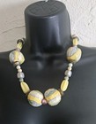 Vtg. Crafted Heavy Chunky Moroccan Exotic Tropical Island Bead Necklace 21 inch
