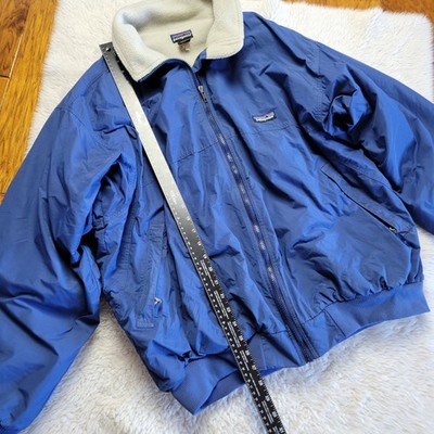 Vintage 90s Patagonia Shelled Synchilla Bomber Jacket XL Blue