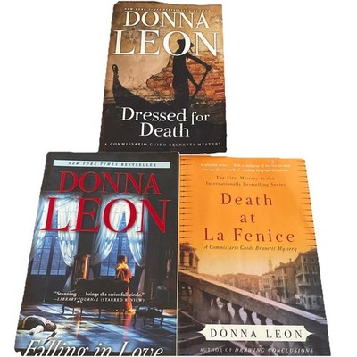 Lot of Donna Leon PB Dressed For Death, Death At La Fenice, Falling In Love