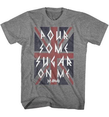 Def Leppard Band T-Shirt New Pour Some Sugar On Me Licensed Music Graphite 
