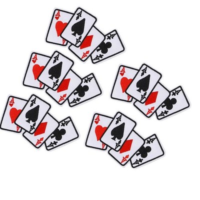 5pcs Poker Ace Kleidung Patch Eisen Auf Spielkarte Applique DIY T-Shirt Sto CU