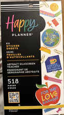 Happy Planner Abstract Silkscreen Teacher Big Value Pack Stickers Book 518 Pcs