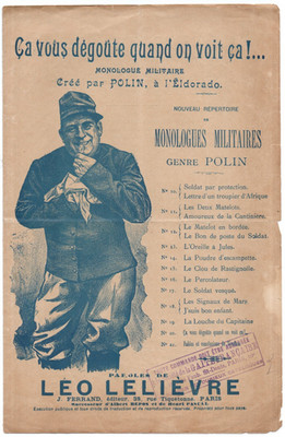 Booklet Militärmonolog Leo LELIEVRE, POLIN es ekelt einen an, wenn man das sieht