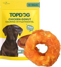 Topdog Chicken Donut Kausnacks f&uuml;r Hunde 10 St&uuml;ck zuckerfrei zahnpflegend