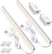 2Pack LED under Cabinet Light LED Light Bar with USB Powered under Cabinet Light