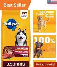 Dry Dog Food for Adult Dogs, High Protein, Beef and Lamb Flavor, 3.5 lb. Bag 5.43 per pound