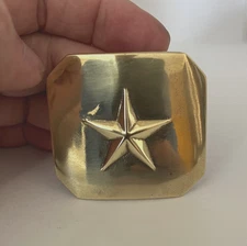 TEXAS Belt Plate 1862-1865 Modern Back Solid Brass Reproduction