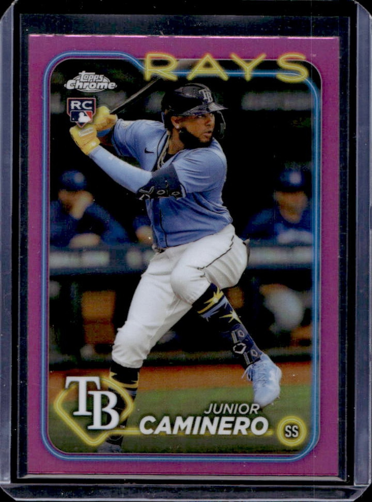 2024 Topps Chrome Junior Caminero RC Pink Refractor Rookie #213 Rays