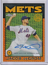 2021 Topps Silver Pack Chrome Jacob deGrom 1986 Auto Orange /25 #86BC-62 Mets