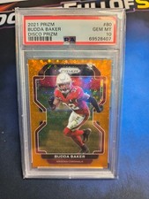 2021 Panini Prizm - Budda Baker #80 Orange Disco Prizm psa10