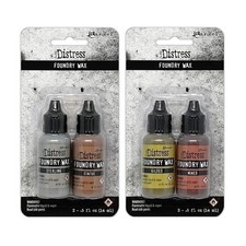 Bundle Tim Holtz Distress Foundry Wax Kit Ranger Ink Gilded, Mined, Sterling,...