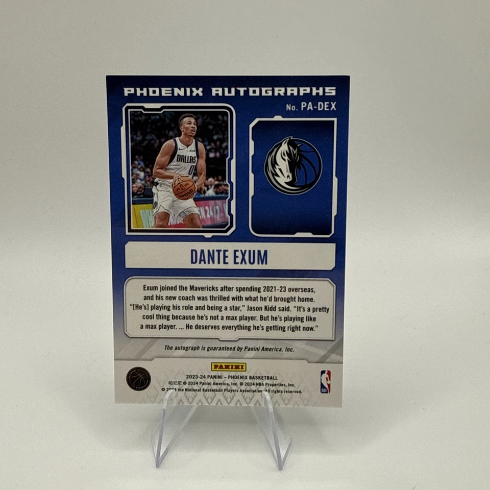 Autógrafos Panini Phoenix Phoenix 2023-24 Dante Exum plateados #PA-DEX Mavericks Foto 4 de 4