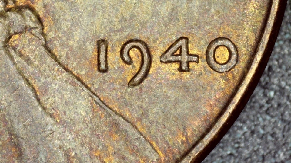 1940 P Lincoln Wheat Cent – DDO Variety (DDO‑001) – Raw & Uncertified - AU RB - Image 3 of 4