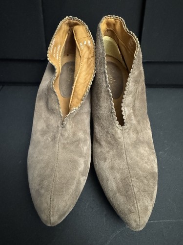 Earthies Ankle Boots Halley Comfy Brown Suede Leather Heel Booties Womens US 7 B - Picture 2 of 8