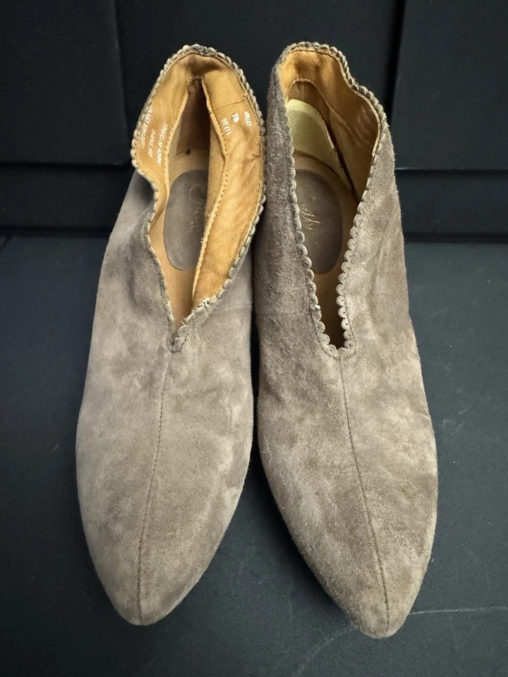 Earthies Botines Halley Cómodos Marrón Gamuza Cuero Tacón Botines Mujer EE. UU. 7 B Foto 2 de 4