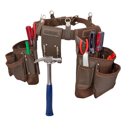 Estwing 14 Pocket Leather Framer's Tool Belt Pouch Apron Set 94746 - Picture 2 of 6