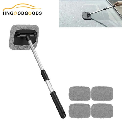 #ad Gray Car Windshield Cleaner Tool Window Cleaning Tool Extendableamp;Microfiber Pads $14.88