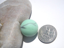 Sea Glass, Green Shooter Marble with Black Swirls