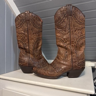 DAN POST Women's sz 7.5 M BROWN MAD CAT SIDEWINDER WESTERN BOOTS 3422 Cowgirl DP
