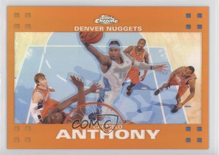 2007-08 Topps Chrome Orange Refractor /199 Carmelo Anthony #15 HOF 0c3
