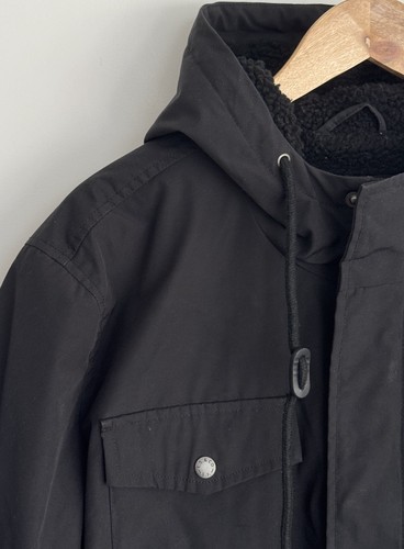 Levi’s Sherpa Lined Parka Coat Hooded Jacket Mens XL Black - Picture 4 of 11