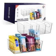 Plastic Pantry Organization and Storage Bins with 10.5"L x 6"W x 3.5"H 2