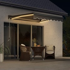 2.5 x 2m Electric Retractable Awning with LED Light and Aluminium Frame
