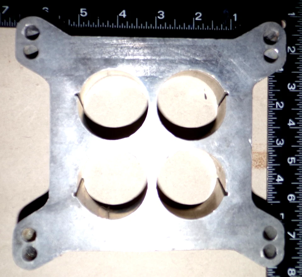 Vintage Aluminum Carburetor Spacers 4 Hole 1 inchUsed/Recycled - Image 2 of 3