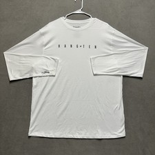 Hang Ten Shirt Mens XL White Rash Guard UV Protection UPF 50 Surf Performance