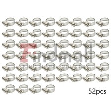 Adjustable Drive Hose Clamps Fuel Line Worm Clip Stainless Steel 1/2"-3/4" 50pcs