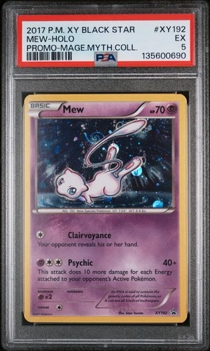2017 Pokemon XY Mew Holo XY192 Black Star Foil Mythical Collection Promo PSA 5