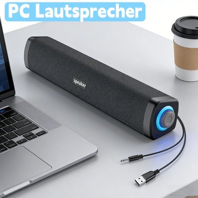 USB PC Lautsprecher Stereo Bass Speaker Multimedia Soundbar für Computer Laptop