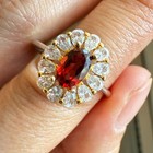 925 Sterling Silver Ring 6x4mm Natural Rhodolite Garnet Zircon Flower Handmade — photo 8